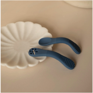 Micasso & Co Majestic Blue Silicone Training Spoons - Duo + Case