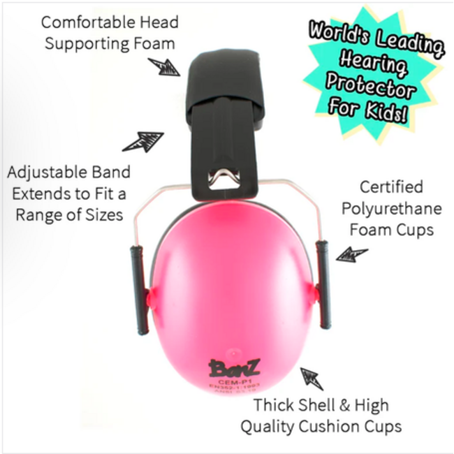 Petal Pink Kids Hearing Protection Earmuffs (2y+)