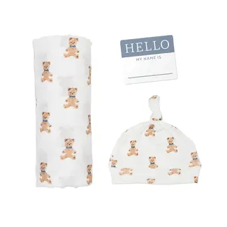 Vintage Bear "Hello World" Welcome Set