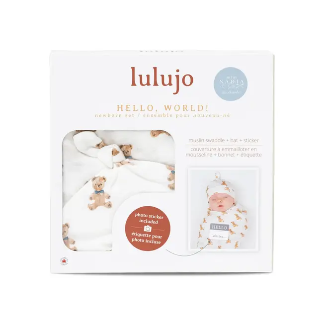 Vintage Bear "Hello World" Welcome Set