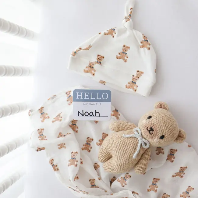 Vintage Bear "Hello World" Welcome Set