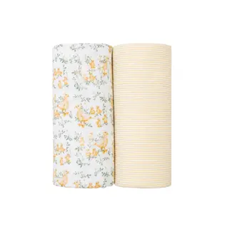 Vintage Ducklings/Yellow Stripe 2PK Cotton Muslin Swaddle