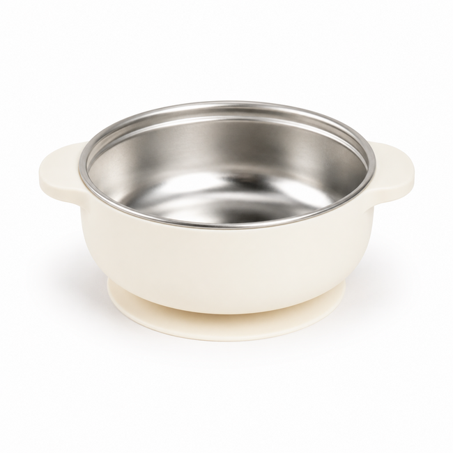 Micasso & Co Cream Stainless Steel Suction Bowl