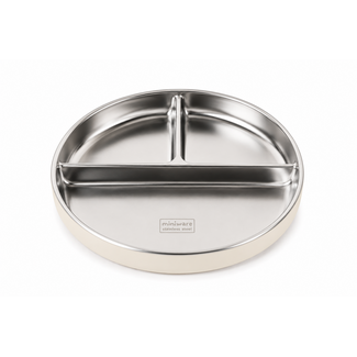 Micasso & Co Cream Stainless Steel Suction Divided Plate