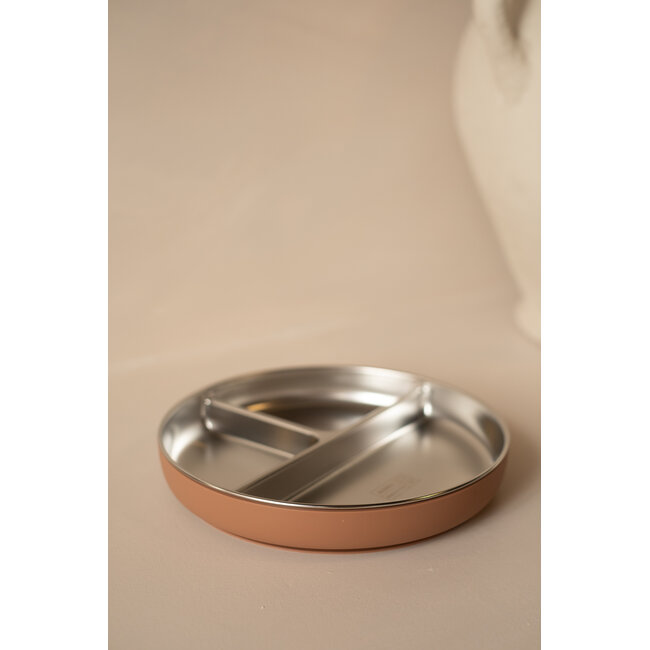 Micasso & Co Caramel Stainless Steel Suction Divided Plate