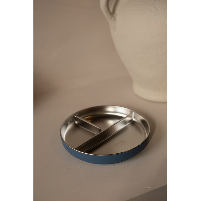Micasso & Co Majestic Blue Stainless Steel Suction Divided Plate