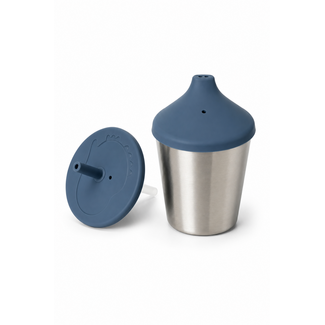 Micasso & Co Majestic Blue 2-in-1 Stainless Steel Cup | Spout + Straw