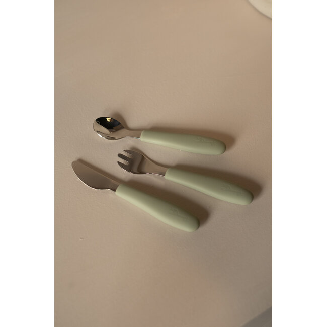Micasso & Co Soft Green Stainless Steel Toddler Cutlery