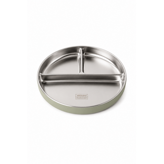 Micasso & Co Soft Green Stainless Steel Suction Divided Plate