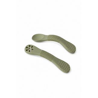 Micasso & Co Soft Green Silicone Training Spoons - Duo + Case