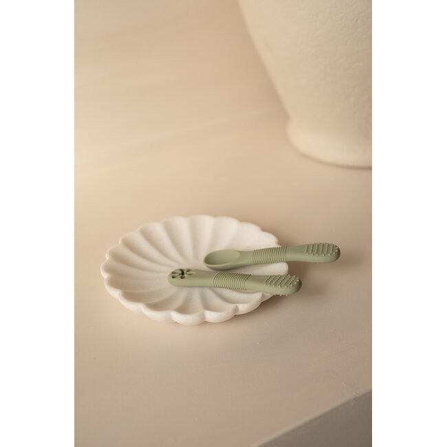 Micasso & Co Soft Green Silicone Training Spoons - Duo + Case