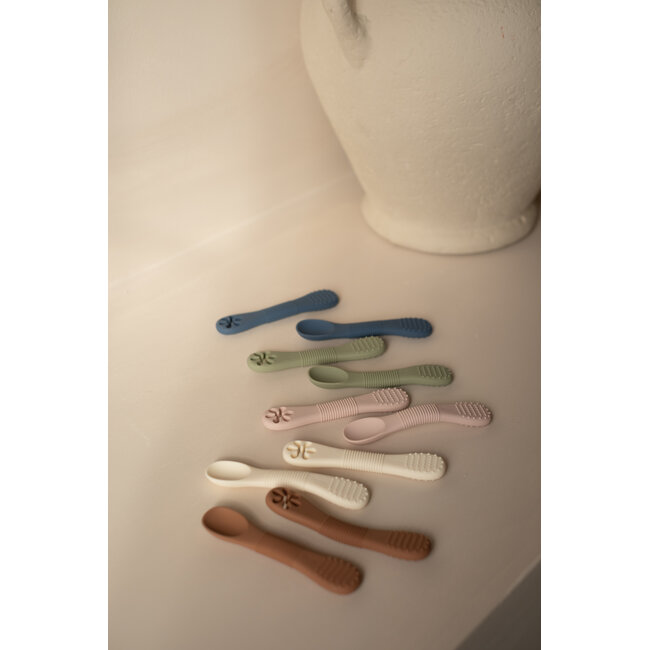Micasso & Co Soft Green Silicone Training Spoons - Duo + Case