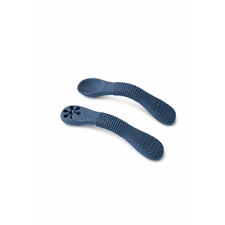 Micasso & Co Majestic Blue Silicone Training Spoons - Duo + Case