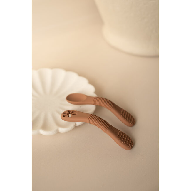 Micasso & Co Caramel Silicone Training Spoons - Duo + Case