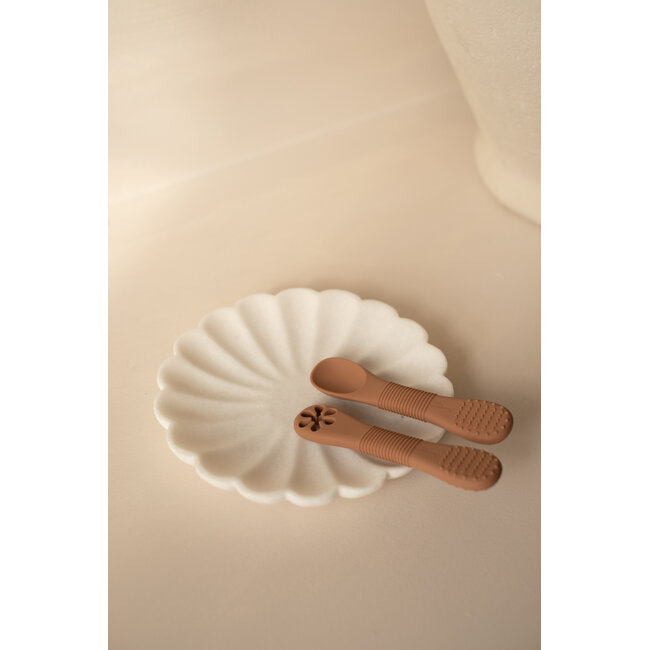 Micasso & Co Caramel Silicone Training Spoons - Duo + Case