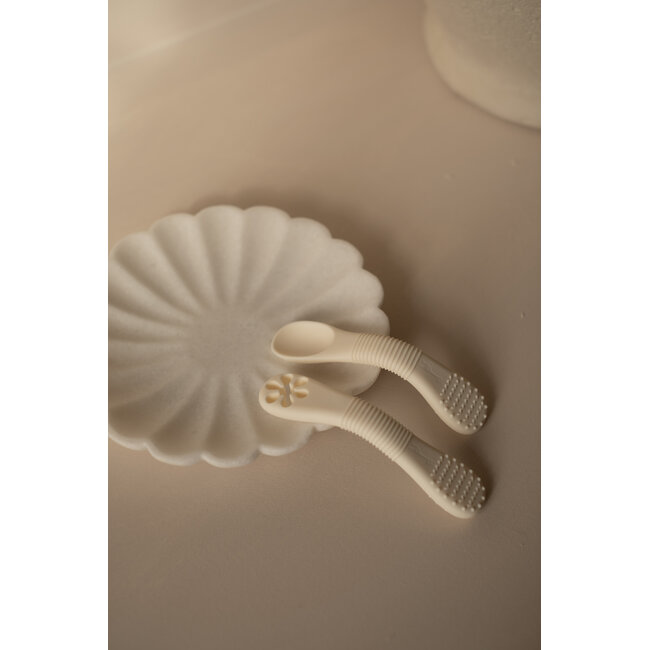 Micasso & Co Cream Silicone Training Spoons - Duo + Case