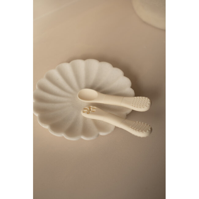 Micasso & Co Cream Silicone Training Spoons - Duo + Case