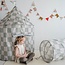 3 Sprouts Checkerboard/Green Recycled Fabric Play Tent Castle