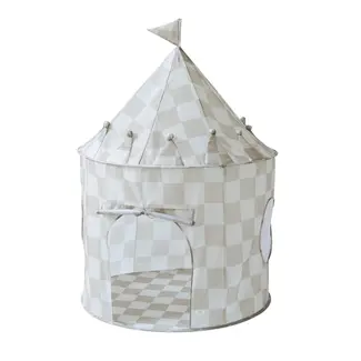 3 Sprouts Checkerboard/Beige Recycled Fabric Play Tent Castle