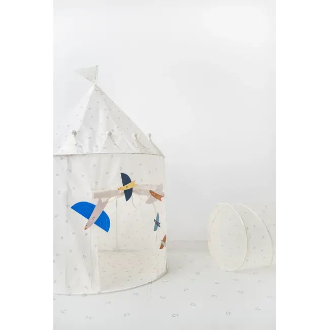 3 Sprouts Blueberry/Ivory Recycled Fabric Play Tent Castle