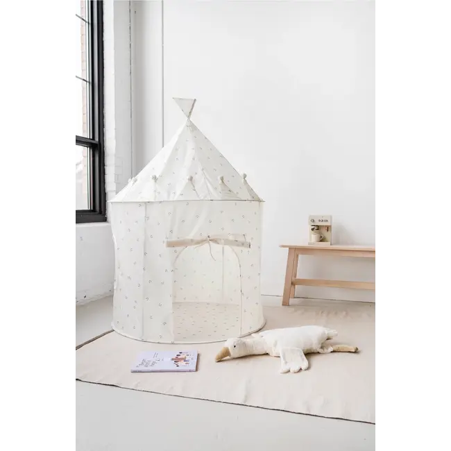 3 Sprouts Blueberry/Ivory Recycled Fabric Play Tent Castle