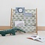 3 Sprouts Checkerboard/Green Recycled Fabric Kids Book Rack