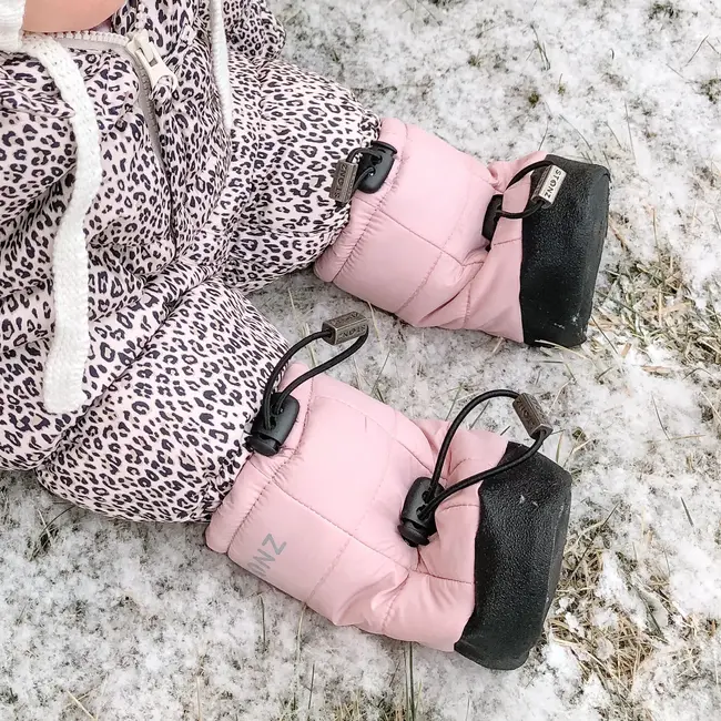 Pink Puffer Booties Toddler
