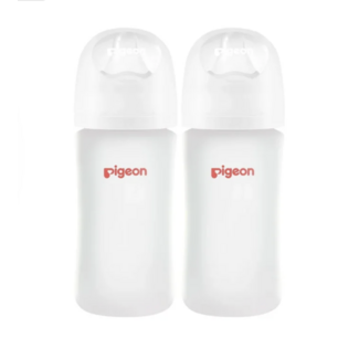 Pigeon Silicone Glass Bottle 8oz -2pk