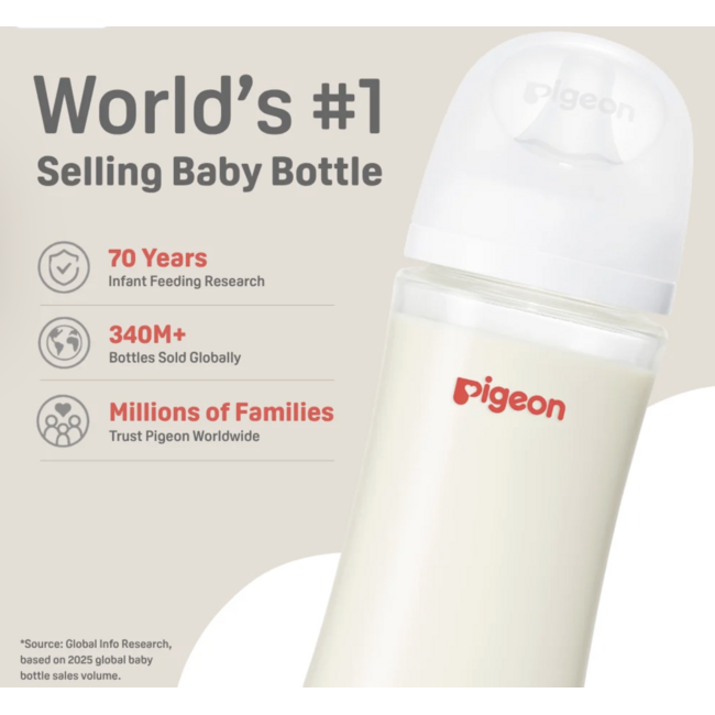 Pigeon Silicone Glass Bottle 8oz -2pk
