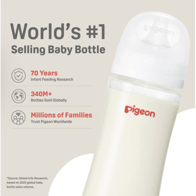 Pigeon 5oz Glass Bottle w/ SS Nipple