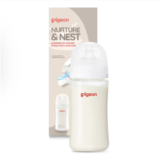 Pigeon 8oz Glass Bottle w/ M Nipple