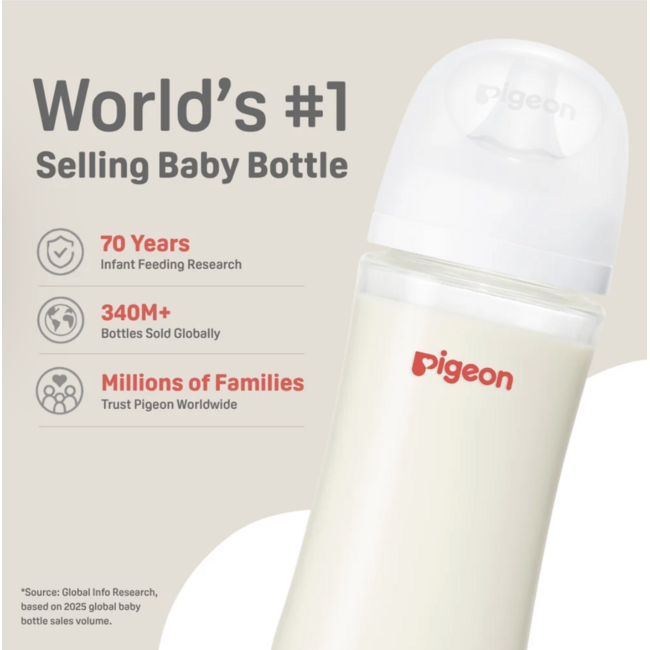 Pigeon 8oz Glass Bottle w/ M Nipple