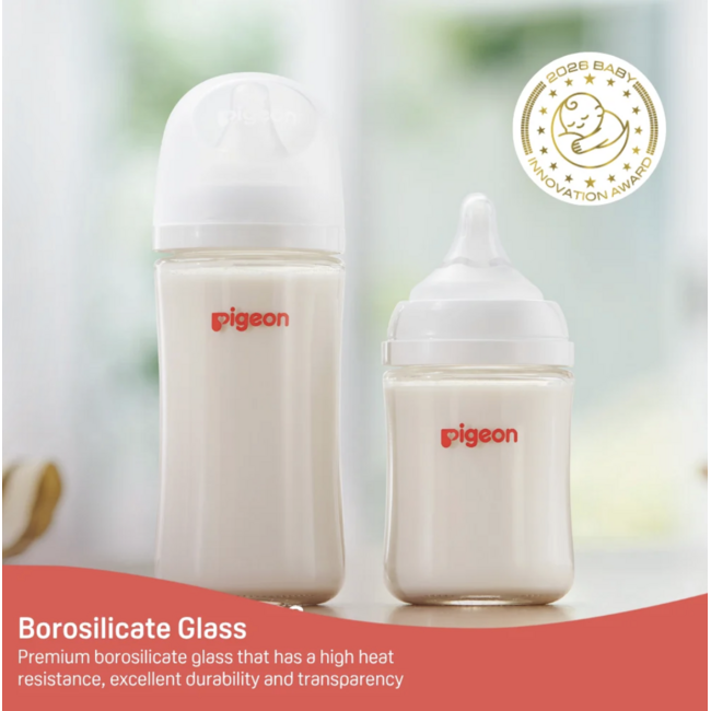 Pigeon 8oz Glass Bottle w/ M Nipple