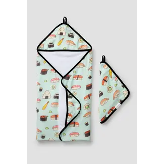 Loulou Lollipop Sushi Hooded Towel Set