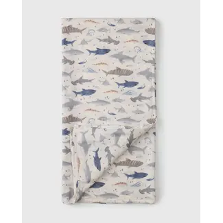 Loulou Lollipop Sharks Muslin Swaddle