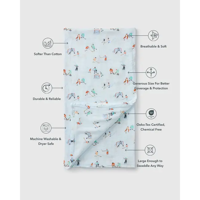 Loulou Lollipop Ice Hockey Muslin Swaddle