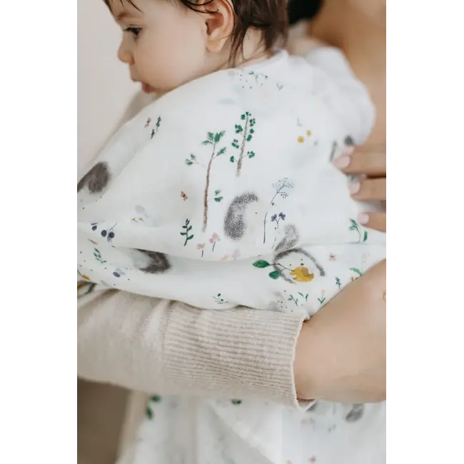 Loulou Lollipop Hedgehogs Muslin Swaddle