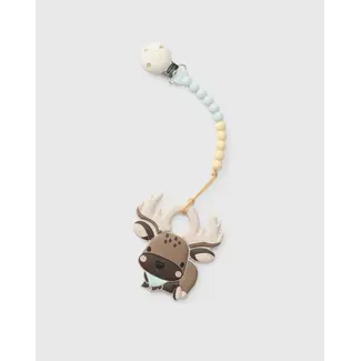 Loulou Lollipop Moose Teether/Pacifier Clip Set