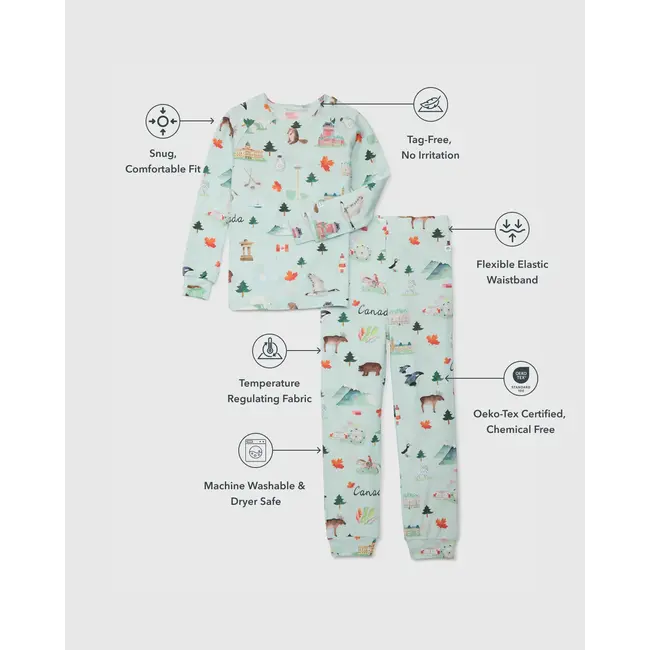 Loulou Lollipop Canada 2-Piece Pajama Set in TENCEL