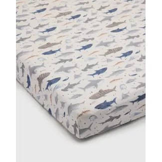 Loulou Lollipop Sharks Fitted Crib Sheet