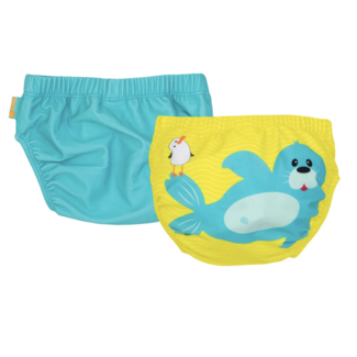 Zoochini Seal Baby-Toddler Knit Swim Diaper, 2 Piece Set
