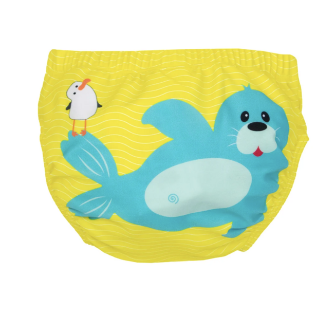Zoochini Seal Baby-Toddler Knit Swim Diaper, 2 Piece Set