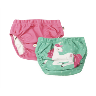 Zoochini Unity Unicorn Baby-Toddler Knit Swim Diaper, 2 Piece Set