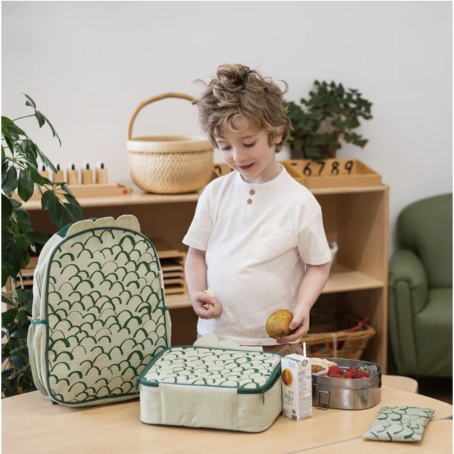 SoYoung Dino Scales Raw Linen Toddler Backpack