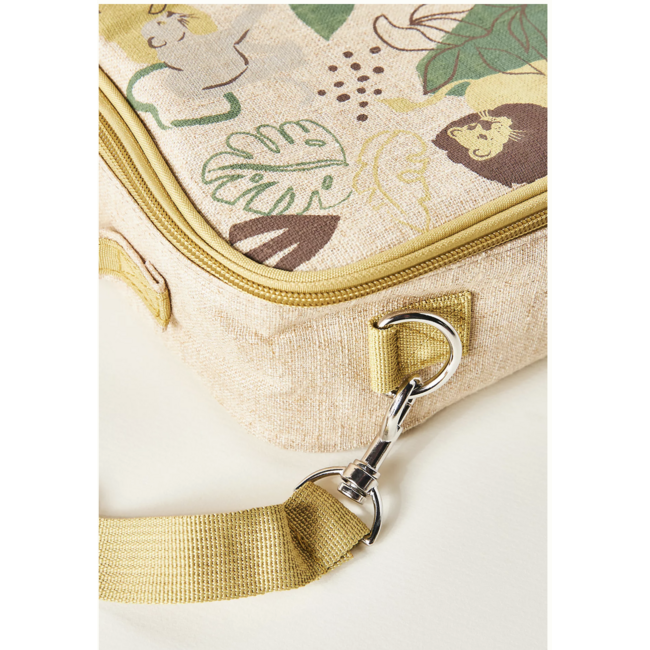 SoYoung Jungle Cats Raw Linen Lunchbox