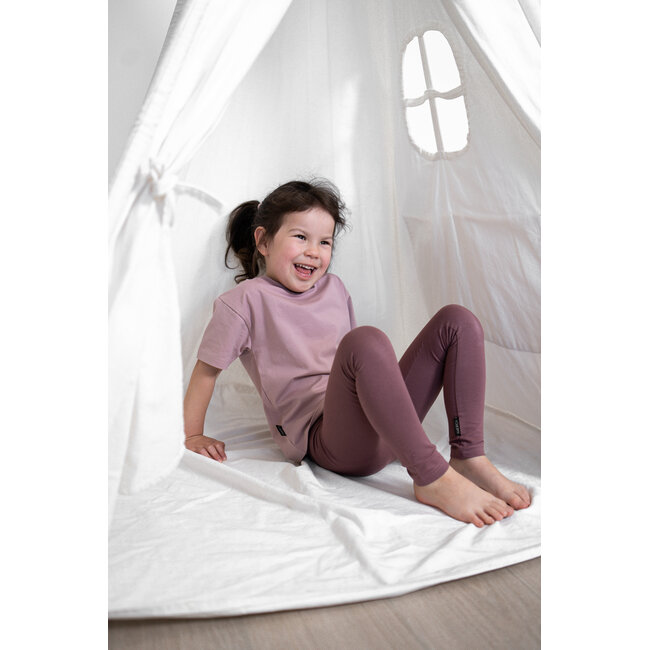 KID.ORCA Deep Mauve Organic Extra Long Leggings