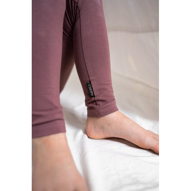 KID.ORCA Deep Mauve Organic Extra Long Leggings