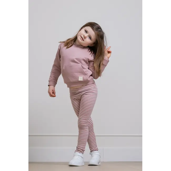 KID.ORCA Stripe/Mauve Organic Cotton Leggings