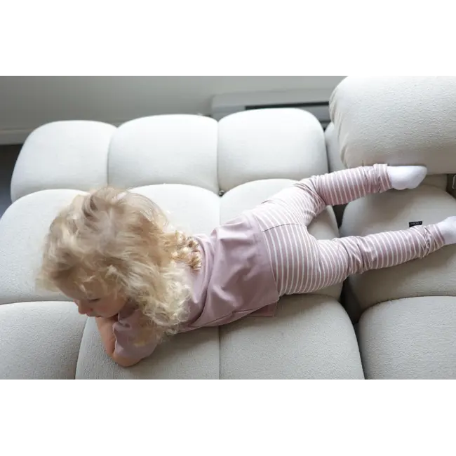 KID.ORCA Stripe/Mauve Organic Cotton Leggings