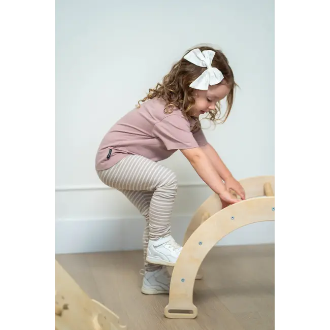 KID.ORCA Stripe/Dove Organic Cotton Leggings